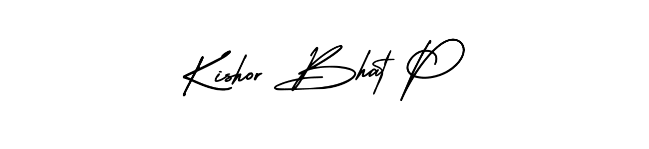 if you are searching for the best signature style for your name Kishor Bhat P. so please give up your signature search. here we have designed multiple signature styles  using AmerikaSignatureDemo-Regular. Kishor Bhat P signature style 3 images and pictures png