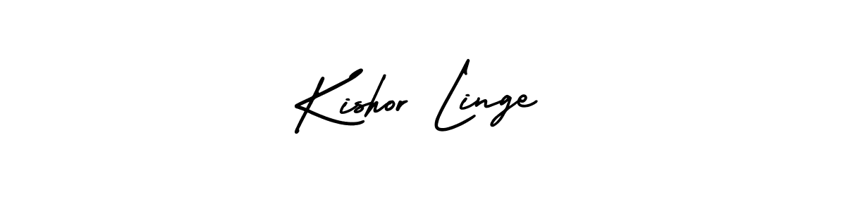 This is the best signature style for the Kishor Linge name. Also you like these signature font (AmerikaSignatureDemo-Regular). Mix name signature. Kishor Linge signature style 3 images and pictures png