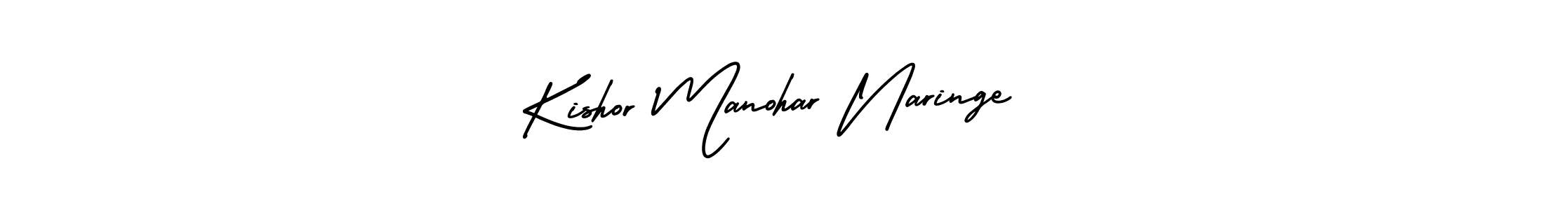 It looks lik you need a new signature style for name Kishor Manohar Naringe. Design unique handwritten (AmerikaSignatureDemo-Regular) signature with our free signature maker in just a few clicks. Kishor Manohar Naringe signature style 3 images and pictures png