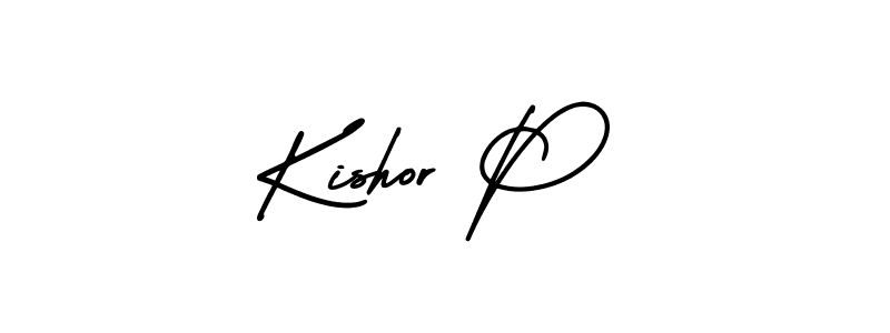 It looks lik you need a new signature style for name Kishor P. Design unique handwritten (AmerikaSignatureDemo-Regular) signature with our free signature maker in just a few clicks. Kishor P signature style 3 images and pictures png