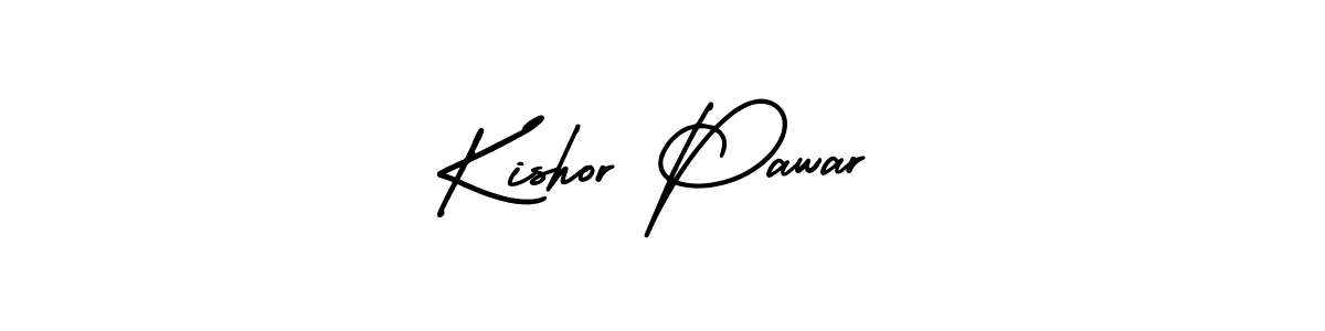 Kishor Pawar stylish signature style. Best Handwritten Sign (AmerikaSignatureDemo-Regular) for my name. Handwritten Signature Collection Ideas for my name Kishor Pawar. Kishor Pawar signature style 3 images and pictures png