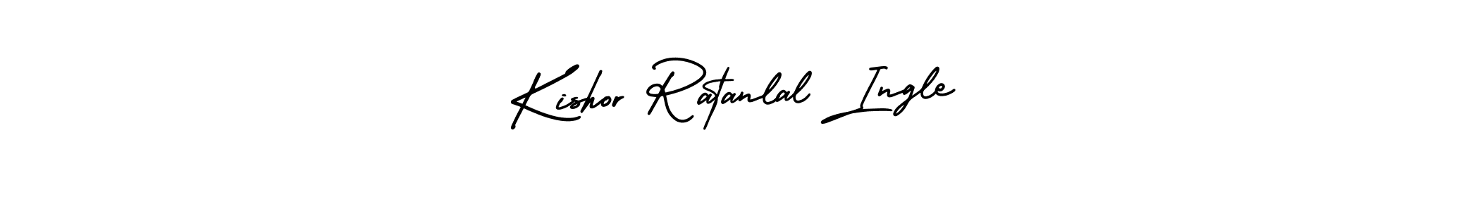 The best way (AmerikaSignatureDemo-Regular) to make a short signature is to pick only two or three words in your name. The name Kishor Ratanlal Ingle include a total of six letters. For converting this name. Kishor Ratanlal Ingle signature style 3 images and pictures png