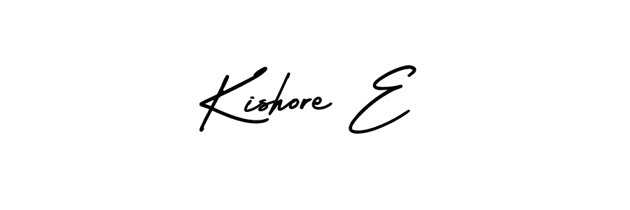 How to Draw Kishore E signature style? AmerikaSignatureDemo-Regular is a latest design signature styles for name Kishore E. Kishore E signature style 3 images and pictures png