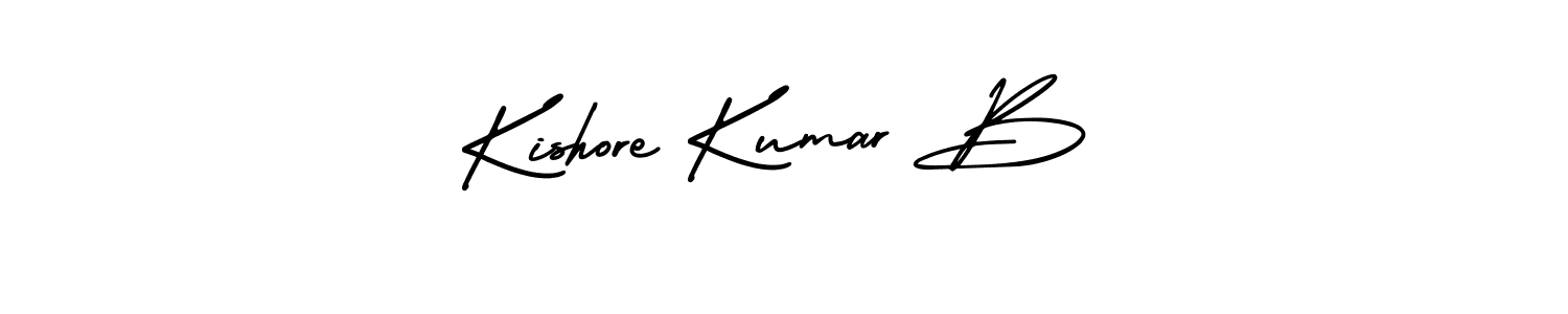 AmerikaSignatureDemo-Regular is a professional signature style that is perfect for those who want to add a touch of class to their signature. It is also a great choice for those who want to make their signature more unique. Get Kishore Kumar B name to fancy signature for free. Kishore Kumar B signature style 3 images and pictures png