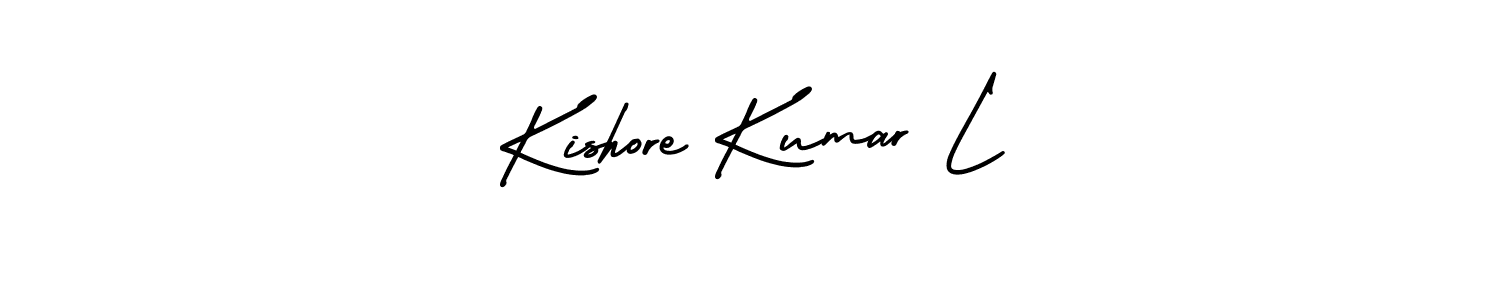 It looks lik you need a new signature style for name Kishore Kumar L. Design unique handwritten (AmerikaSignatureDemo-Regular) signature with our free signature maker in just a few clicks. Kishore Kumar L signature style 3 images and pictures png