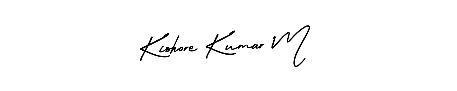 How to Draw Kishore Kumar M signature style? AmerikaSignatureDemo-Regular is a latest design signature styles for name Kishore Kumar M. Kishore Kumar M signature style 3 images and pictures png