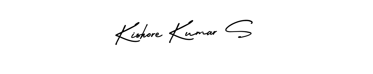 This is the best signature style for the Kishore Kumar S name. Also you like these signature font (AmerikaSignatureDemo-Regular). Mix name signature. Kishore Kumar S signature style 3 images and pictures png