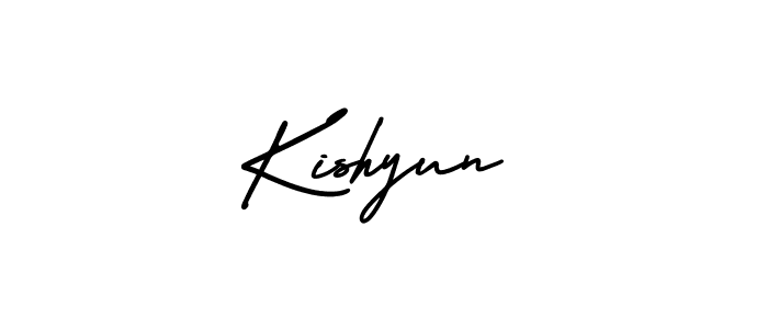 You should practise on your own different ways (AmerikaSignatureDemo-Regular) to write your name (Kishyun) in signature. don't let someone else do it for you. Kishyun signature style 3 images and pictures png