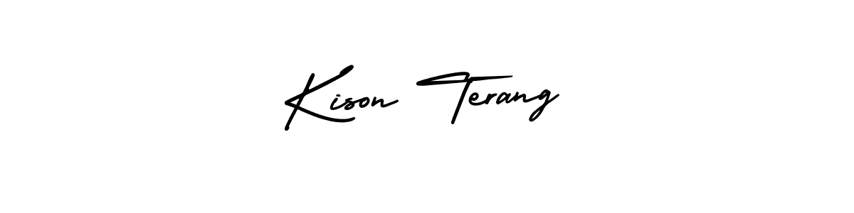 Kison Terang stylish signature style. Best Handwritten Sign (AmerikaSignatureDemo-Regular) for my name. Handwritten Signature Collection Ideas for my name Kison Terang. Kison Terang signature style 3 images and pictures png