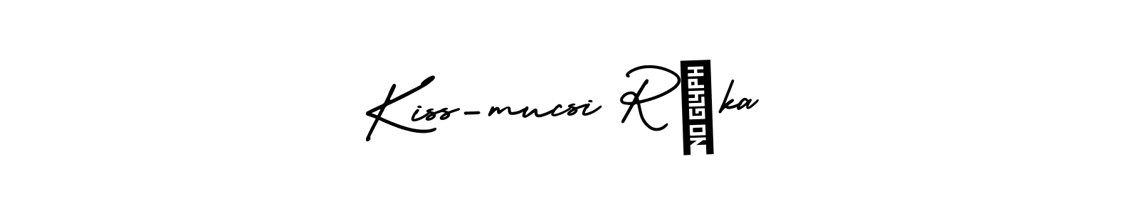 This is the best signature style for the Kiss-mucsi Réka name. Also you like these signature font (AmerikaSignatureDemo-Regular). Mix name signature. Kiss-mucsi Réka signature style 3 images and pictures png
