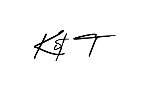 Use a signature maker to create a handwritten signature online. With this signature software, you can design (AmerikaSignatureDemo-Regular) your own signature for name Kit T. Kit T signature style 3 images and pictures png