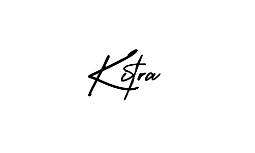 You should practise on your own different ways (AmerikaSignatureDemo-Regular) to write your name (Kitra) in signature. don't let someone else do it for you. Kitra signature style 3 images and pictures png