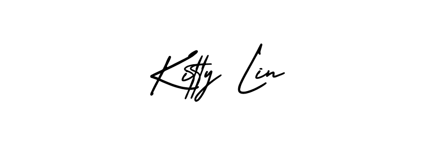 How to make Kitty Lin name signature. Use AmerikaSignatureDemo-Regular style for creating short signs online. This is the latest handwritten sign. Kitty Lin signature style 3 images and pictures png