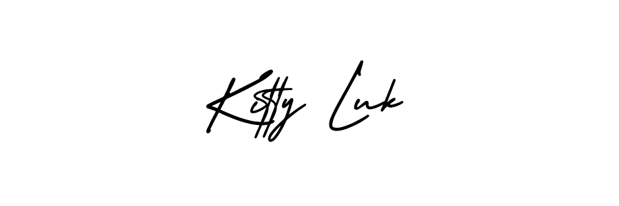 The best way (AmerikaSignatureDemo-Regular) to make a short signature is to pick only two or three words in your name. The name Kitty Luk include a total of six letters. For converting this name. Kitty Luk signature style 3 images and pictures png