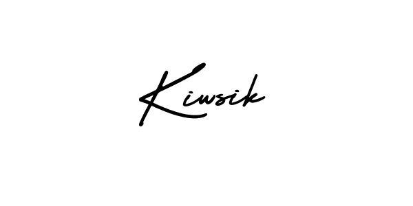The best way (AmerikaSignatureDemo-Regular) to make a short signature is to pick only two or three words in your name. The name Kiwsik include a total of six letters. For converting this name. Kiwsik signature style 3 images and pictures png