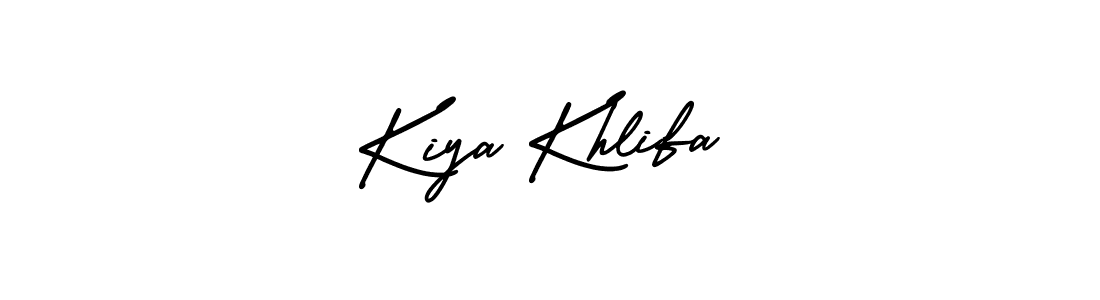How to make Kiya Khlifa name signature. Use AmerikaSignatureDemo-Regular style for creating short signs online. This is the latest handwritten sign. Kiya Khlifa signature style 3 images and pictures png