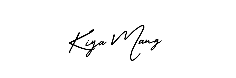 Similarly AmerikaSignatureDemo-Regular is the best handwritten signature design. Signature creator online .You can use it as an online autograph creator for name Kiya Mang. Kiya Mang signature style 3 images and pictures png