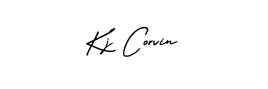 Create a beautiful signature design for name Kj Corvin. With this signature (AmerikaSignatureDemo-Regular) fonts, you can make a handwritten signature for free. Kj Corvin signature style 3 images and pictures png