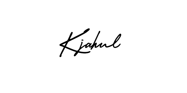 Kjahul stylish signature style. Best Handwritten Sign (AmerikaSignatureDemo-Regular) for my name. Handwritten Signature Collection Ideas for my name Kjahul. Kjahul signature style 3 images and pictures png