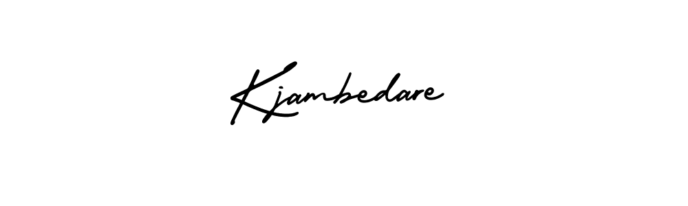 Use a signature maker to create a handwritten signature online. With this signature software, you can design (AmerikaSignatureDemo-Regular) your own signature for name Kjambedare. Kjambedare signature style 3 images and pictures png