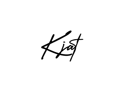 You should practise on your own different ways (AmerikaSignatureDemo-Regular) to write your name (Kjat) in signature. don't let someone else do it for you. Kjat signature style 3 images and pictures png