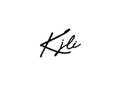 Use a signature maker to create a handwritten signature online. With this signature software, you can design (AmerikaSignatureDemo-Regular) your own signature for name Kjli. Kjli signature style 3 images and pictures png