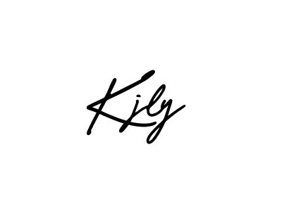 Kjly stylish signature style. Best Handwritten Sign (AmerikaSignatureDemo-Regular) for my name. Handwritten Signature Collection Ideas for my name Kjly. Kjly signature style 3 images and pictures png