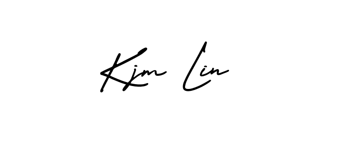 How to make Kjm Lin name signature. Use AmerikaSignatureDemo-Regular style for creating short signs online. This is the latest handwritten sign. Kjm Lin signature style 3 images and pictures png