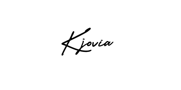 How to Draw Kjovia signature style? AmerikaSignatureDemo-Regular is a latest design signature styles for name Kjovia. Kjovia signature style 3 images and pictures png