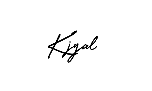 It looks lik you need a new signature style for name Kjyal. Design unique handwritten (AmerikaSignatureDemo-Regular) signature with our free signature maker in just a few clicks. Kjyal signature style 3 images and pictures png