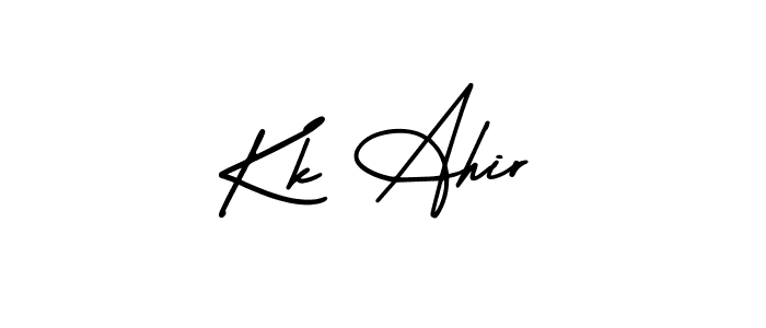 Kk Ahir stylish signature style. Best Handwritten Sign (AmerikaSignatureDemo-Regular) for my name. Handwritten Signature Collection Ideas for my name Kk Ahir. Kk Ahir signature style 3 images and pictures png