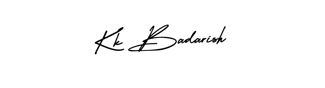 This is the best signature style for the Kk Badarish name. Also you like these signature font (AmerikaSignatureDemo-Regular). Mix name signature. Kk Badarish signature style 3 images and pictures png