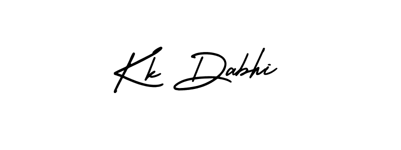 You should practise on your own different ways (AmerikaSignatureDemo-Regular) to write your name (Kk Dabhi) in signature. don't let someone else do it for you. Kk Dabhi signature style 3 images and pictures png