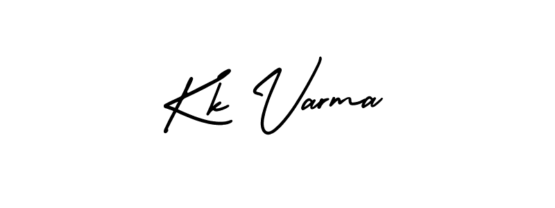You should practise on your own different ways (AmerikaSignatureDemo-Regular) to write your name (Kk Varma) in signature. don't let someone else do it for you. Kk Varma signature style 3 images and pictures png