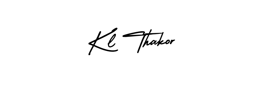 The best way (AmerikaSignatureDemo-Regular) to make a short signature is to pick only two or three words in your name. The name Kl Thakor include a total of six letters. For converting this name. Kl Thakor signature style 3 images and pictures png