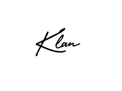 Klan stylish signature style. Best Handwritten Sign (AmerikaSignatureDemo-Regular) for my name. Handwritten Signature Collection Ideas for my name Klan. Klan signature style 3 images and pictures png