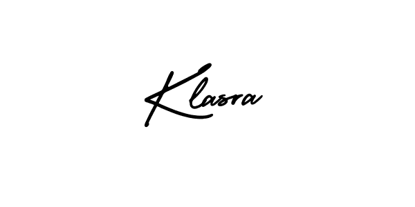 You should practise on your own different ways (AmerikaSignatureDemo-Regular) to write your name (Klasra) in signature. don't let someone else do it for you. Klasra signature style 3 images and pictures png