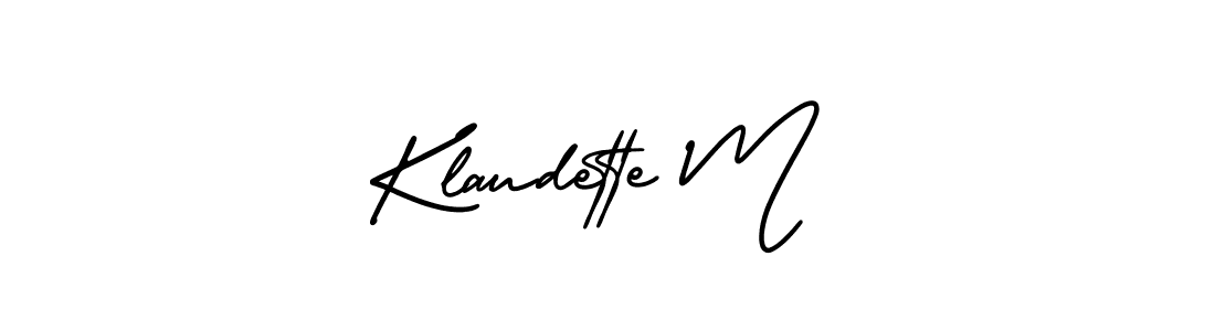 Also we have Klaudette M name is the best signature style. Create professional handwritten signature collection using AmerikaSignatureDemo-Regular autograph style. Klaudette M signature style 3 images and pictures png