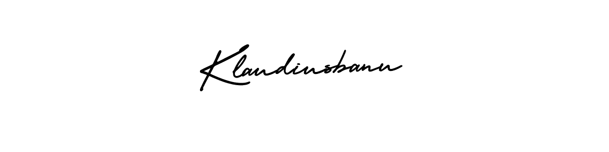 AmerikaSignatureDemo-Regular is a professional signature style that is perfect for those who want to add a touch of class to their signature. It is also a great choice for those who want to make their signature more unique. Get Klaudiusbanu name to fancy signature for free. Klaudiusbanu signature style 3 images and pictures png