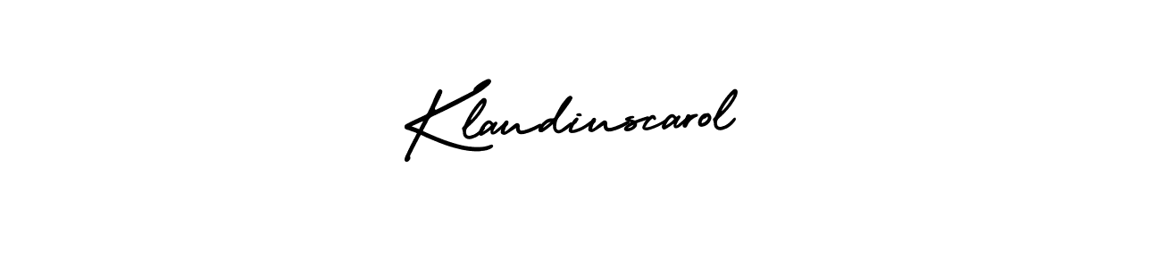 How to make Klaudiuscarol signature? AmerikaSignatureDemo-Regular is a professional autograph style. Create handwritten signature for Klaudiuscarol name. Klaudiuscarol signature style 3 images and pictures png