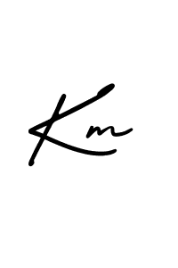 It looks lik you need a new signature style for name Km. Design unique handwritten (AmerikaSignatureDemo-Regular) signature with our free signature maker in just a few clicks. Km signature style 3 images and pictures png