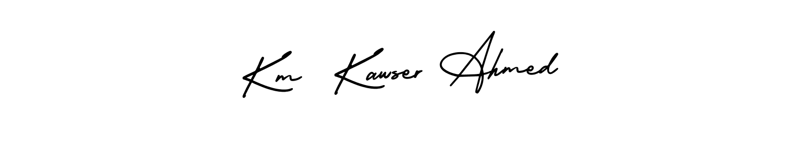 How to make Km  Kawser Ahmed signature? AmerikaSignatureDemo-Regular is a professional autograph style. Create handwritten signature for Km  Kawser Ahmed name. Km  Kawser Ahmed signature style 3 images and pictures png