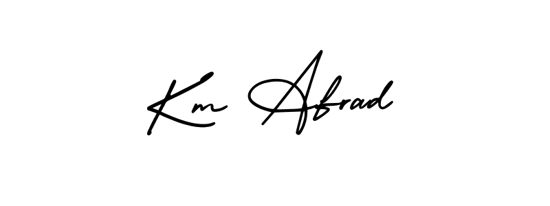 Also You can easily find your signature by using the search form. We will create Km Afrad name handwritten signature images for you free of cost using AmerikaSignatureDemo-Regular sign style. Km Afrad signature style 3 images and pictures png