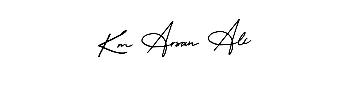 Create a beautiful signature design for name Km Arsan Ali. With this signature (AmerikaSignatureDemo-Regular) fonts, you can make a handwritten signature for free. Km Arsan Ali signature style 3 images and pictures png