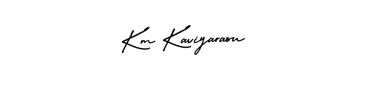 Create a beautiful signature design for name Km Kaviyarasu. With this signature (AmerikaSignatureDemo-Regular) fonts, you can make a handwritten signature for free. Km Kaviyarasu signature style 3 images and pictures png