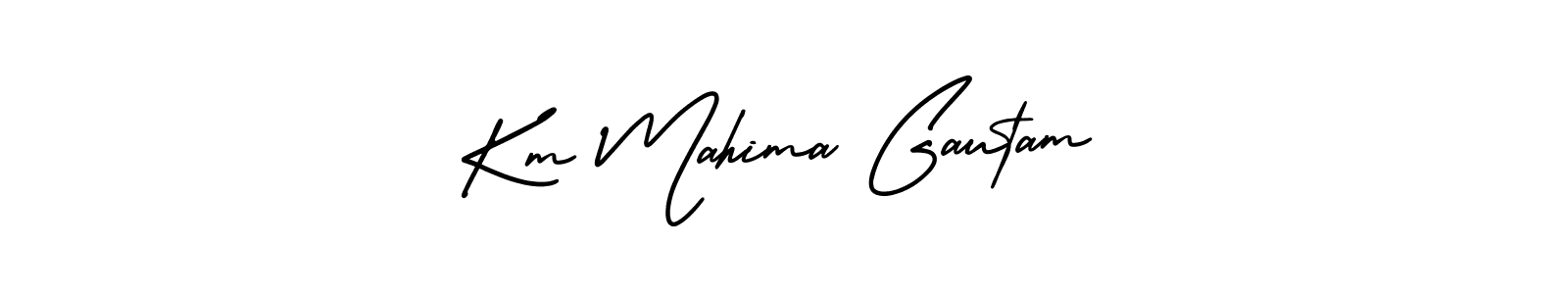 Create a beautiful signature design for name Km Mahima Gautam. With this signature (AmerikaSignatureDemo-Regular) fonts, you can make a handwritten signature for free. Km Mahima Gautam signature style 3 images and pictures png