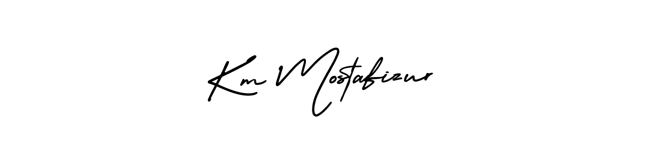 Km Mostafizur stylish signature style. Best Handwritten Sign (AmerikaSignatureDemo-Regular) for my name. Handwritten Signature Collection Ideas for my name Km Mostafizur. Km Mostafizur signature style 3 images and pictures png