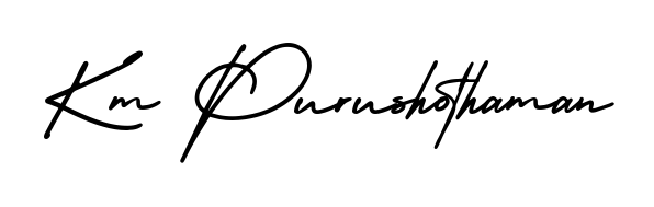Enhance your business communications with Km Purushothaman signature in AmerikaSignatureDemo-Regular lettering. Clean, modern, and universally compatible. Km Purushothaman signature style 3 images and pictures png