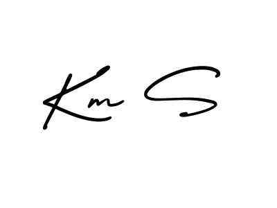 Use a signature maker to create a handwritten signature online. With this signature software, you can design (AmerikaSignatureDemo-Regular) your own signature for name Km S. Km S signature style 3 images and pictures png