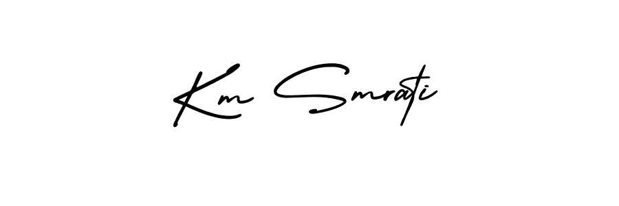 Also we have Km Smrati name is the best signature style. Create professional handwritten signature collection using AmerikaSignatureDemo-Regular autograph style. Km Smrati signature style 3 images and pictures png